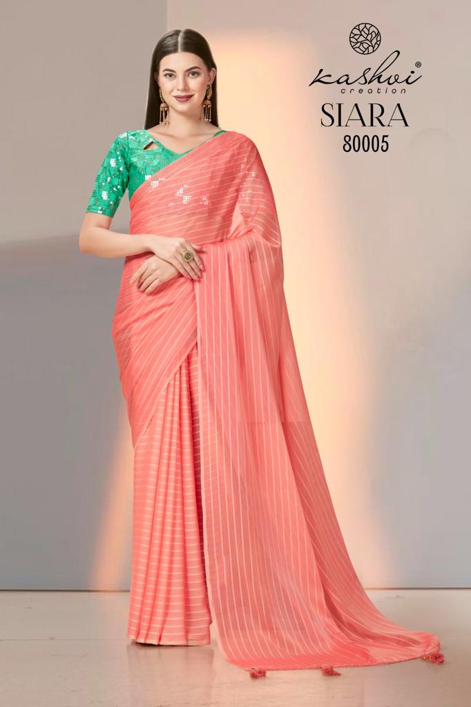 Siara 80001-80008 By Kashvi Plain Party Wear Sarees Catalog